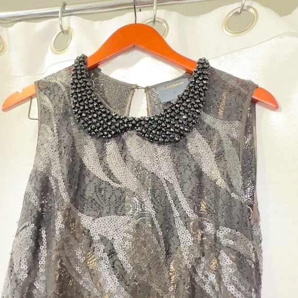 Class by Roberto Cavalli Sequined Beaded Collar dress sz 10 - Picture 6 of 8